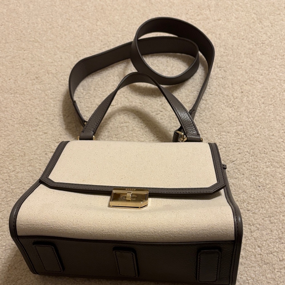 Bally Cream and Black Crossbody Bag